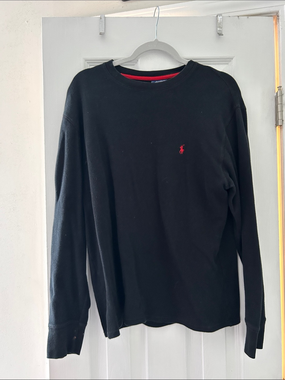 Polo by Ralph Lauren Black Long-Sleeve Crewneck with Red Pony